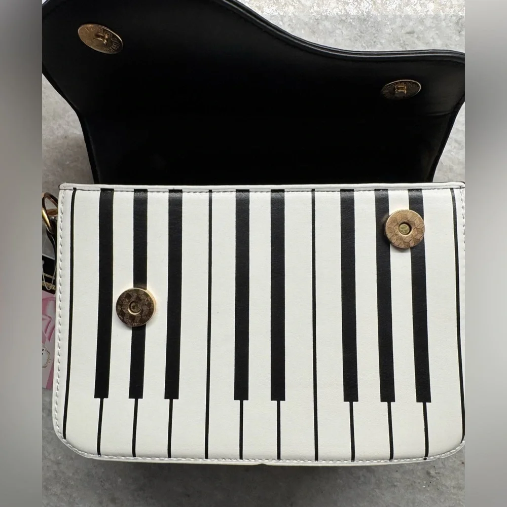 New Music Piano Keyboard Synth 80s Vibe Novelty Crossbody Shoulder Purse Bag